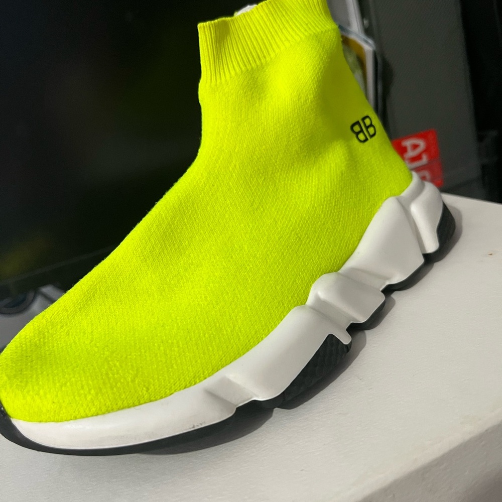 Balenciaga Kids Neon Yellow Sock Sneakers (Used)